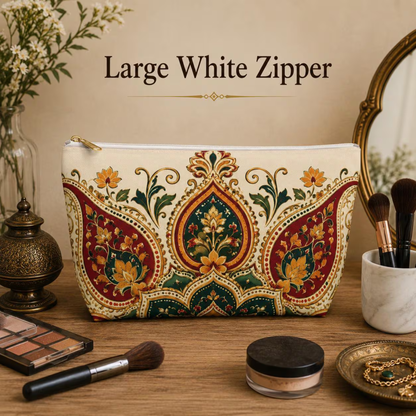 Indian Vintage Floral Mandala Makeup Pouch