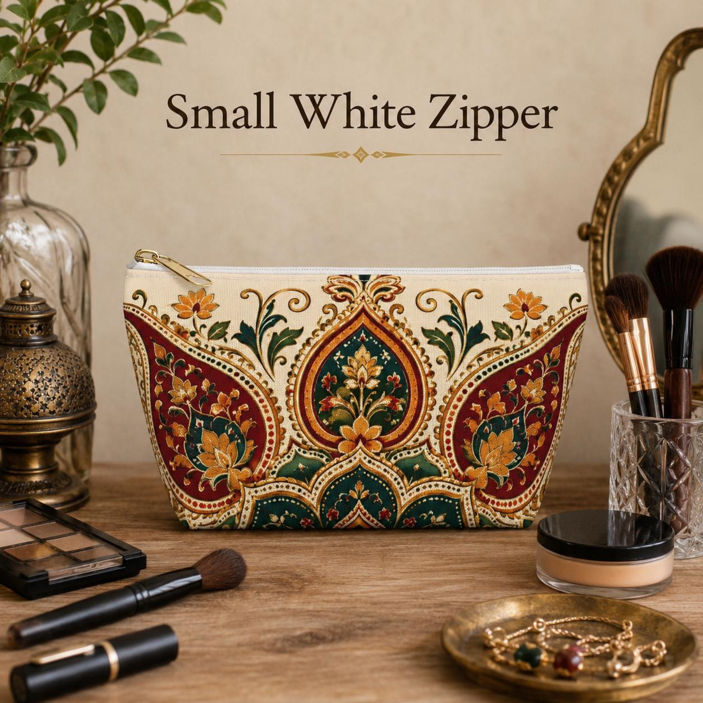 Indian Vintage Floral Mandala Makeup Pouch