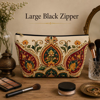 Indian Vintage Floral Mandala Makeup Pouch