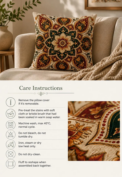 Indian Vintage Floral Mandala Bohemian Pillow Case cover