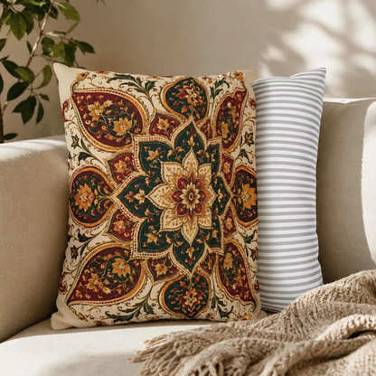 Indian Vintage Floral Mandala Bohemian Pillow Case cover
