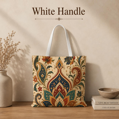 Indian Vintage Paisley Floral Full Art Tote Bag