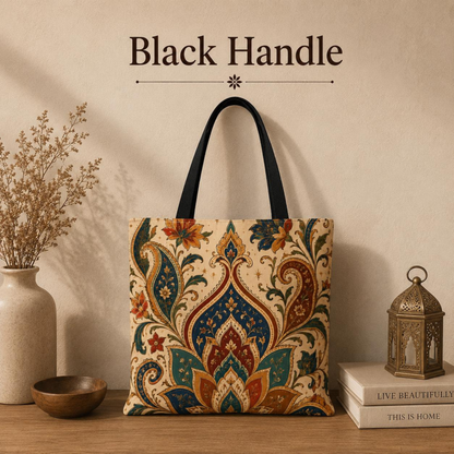 Indian Vintage Paisley Floral Full Art Tote Bag