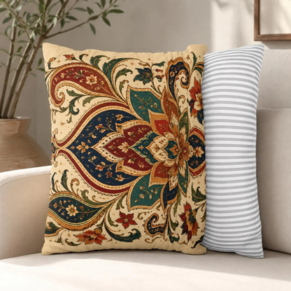 Indian Vintage Paisley Floral Throw Pillow Case Cover