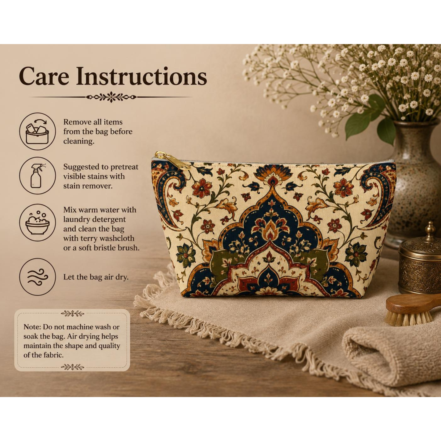 Indian Persian Vintage Makeup Accessory Pouch