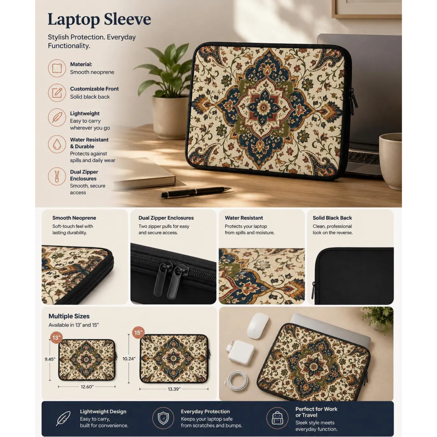 Indian Vintage Persian Laptop Sleeve