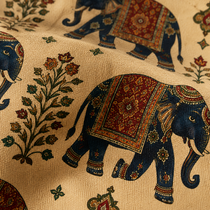 Indian Vintage Traditional Elephant Tapestry Full Art Tote Bag
