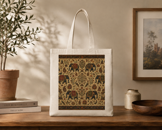 100% Cotton Indian Vintage Traditional Elephant Tote Bag