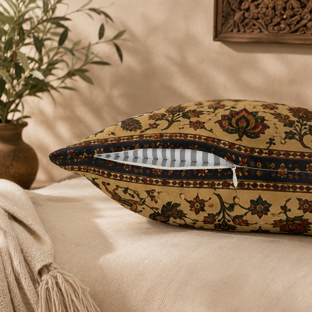 Indian Vintage Traditional Elephant Pillow Case Cover