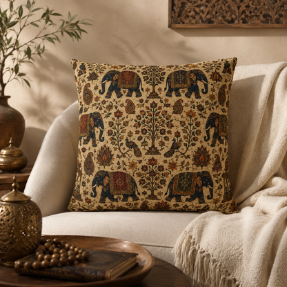 Indian Vintage Traditional Elephant Pillow Case Cover
