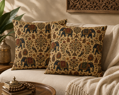 Indian Vintage Traditional Elephant Pillow Case Cover