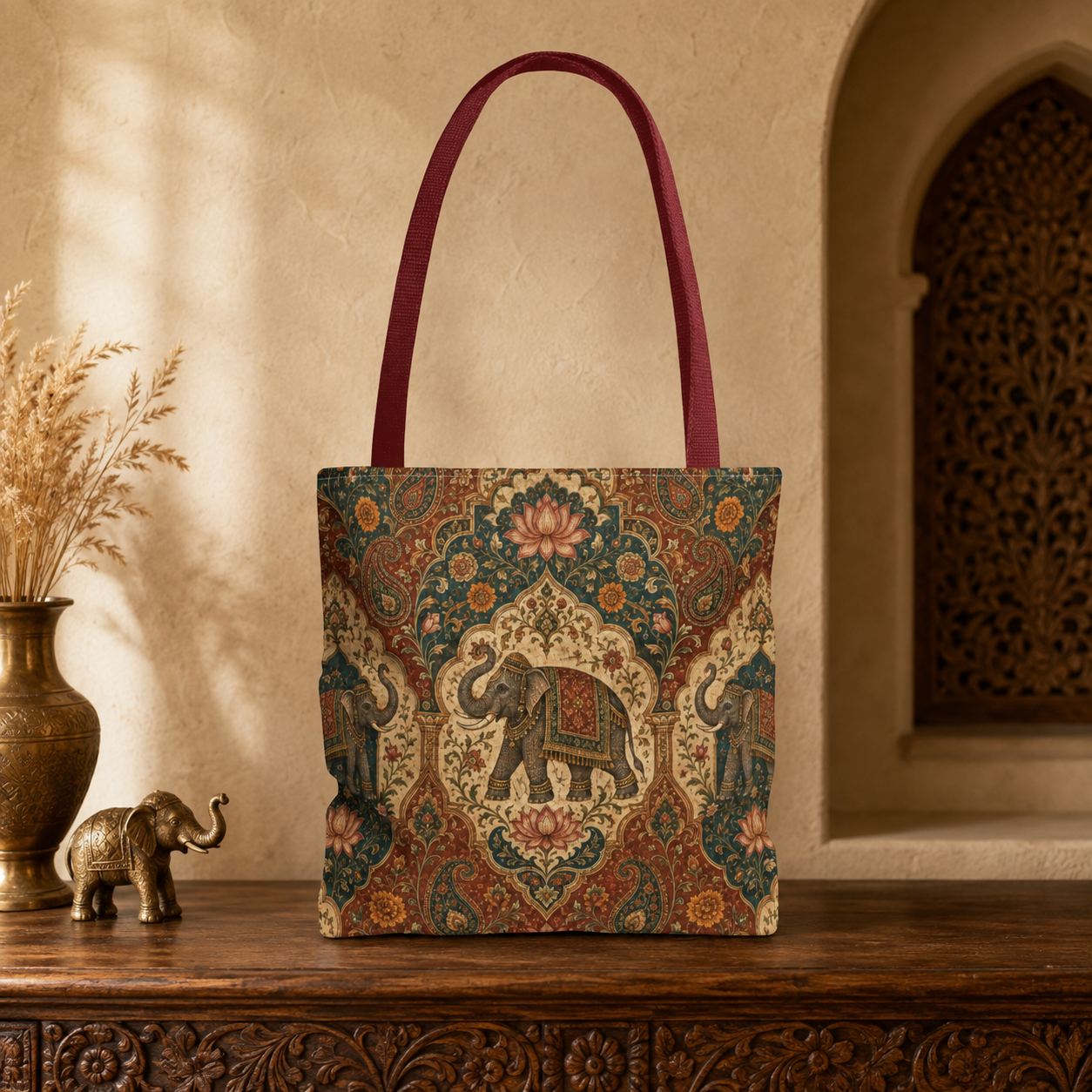 Indian Vintage Tapestry Full Art Tote Bag