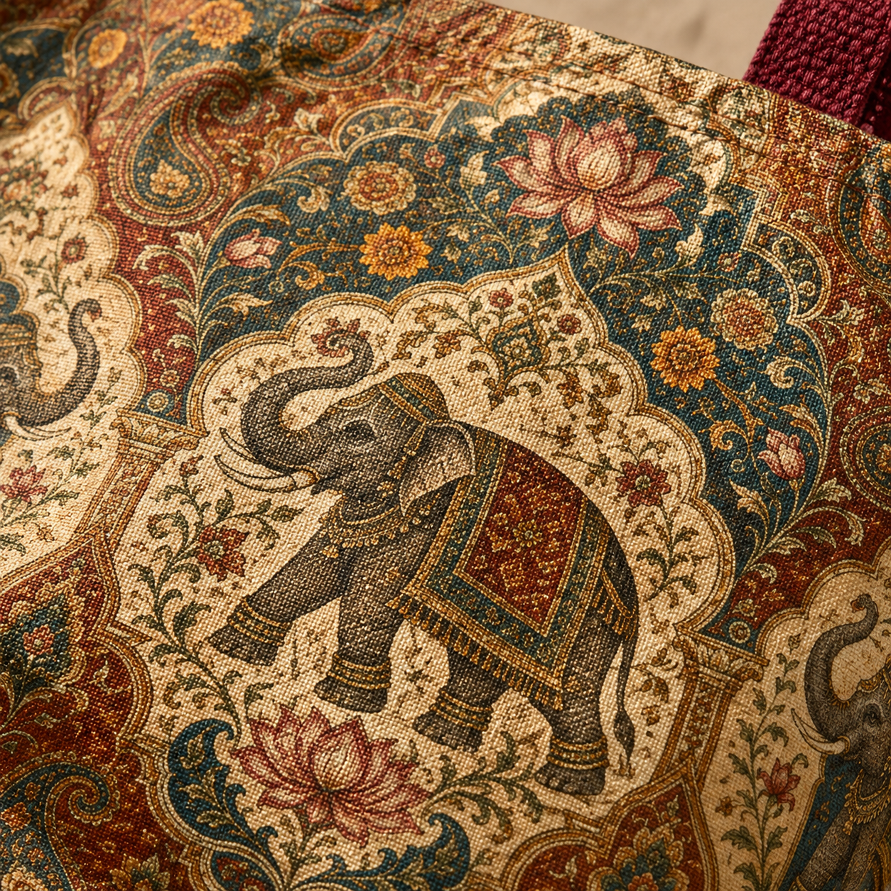 Indian Vintage Tapestry Full Art Tote Bag