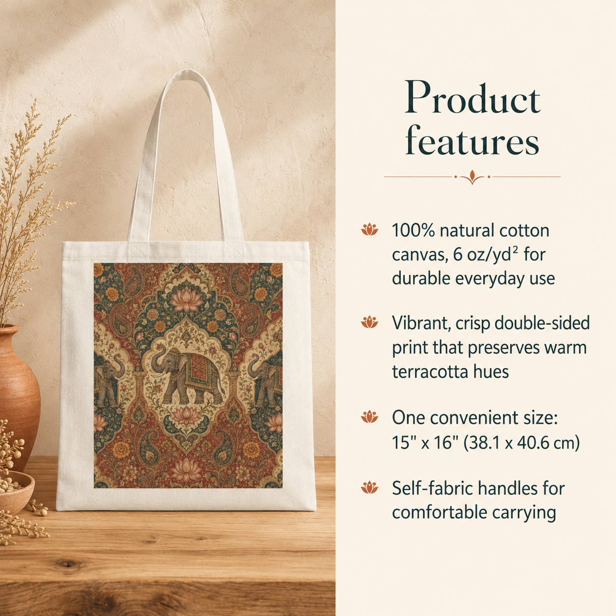 100% Cotton Indian Vintage Tapestry Tote Bag