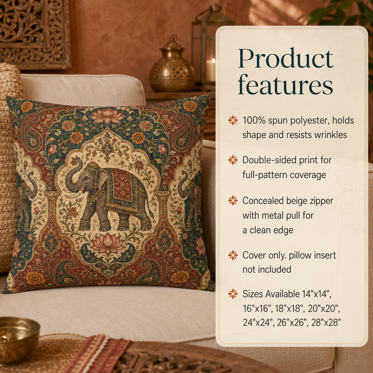 Indian Vintage Tapestry Pillow Case Cover