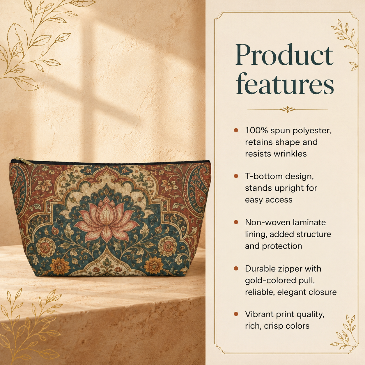 Indian Vintage Tapestry Makeup Accessory Pouch