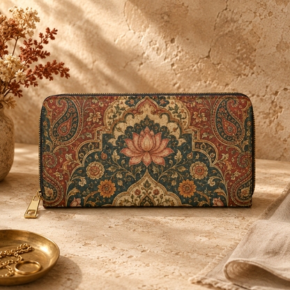 Indian Vintage Tapestry Zipper Wallet
