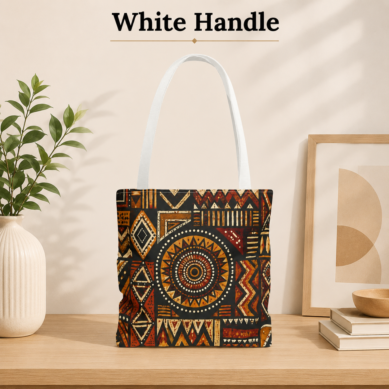 African Tribal Geometric Full Art Tote Bag