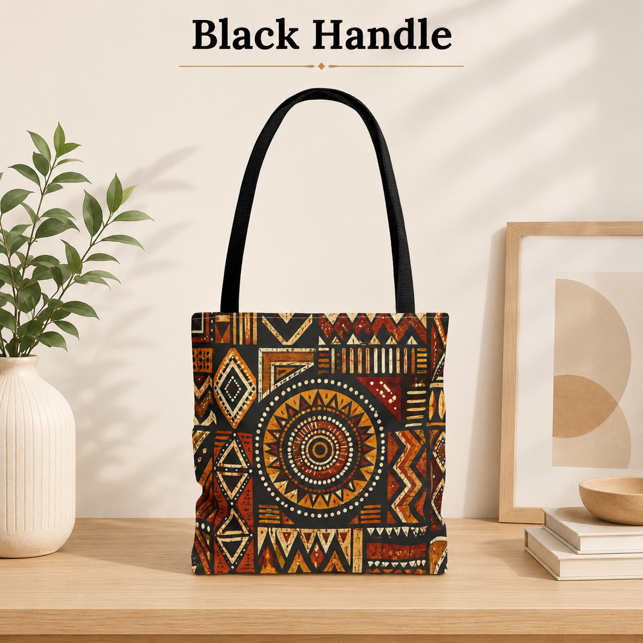 African Tribal Geometric Full Art Tote Bag