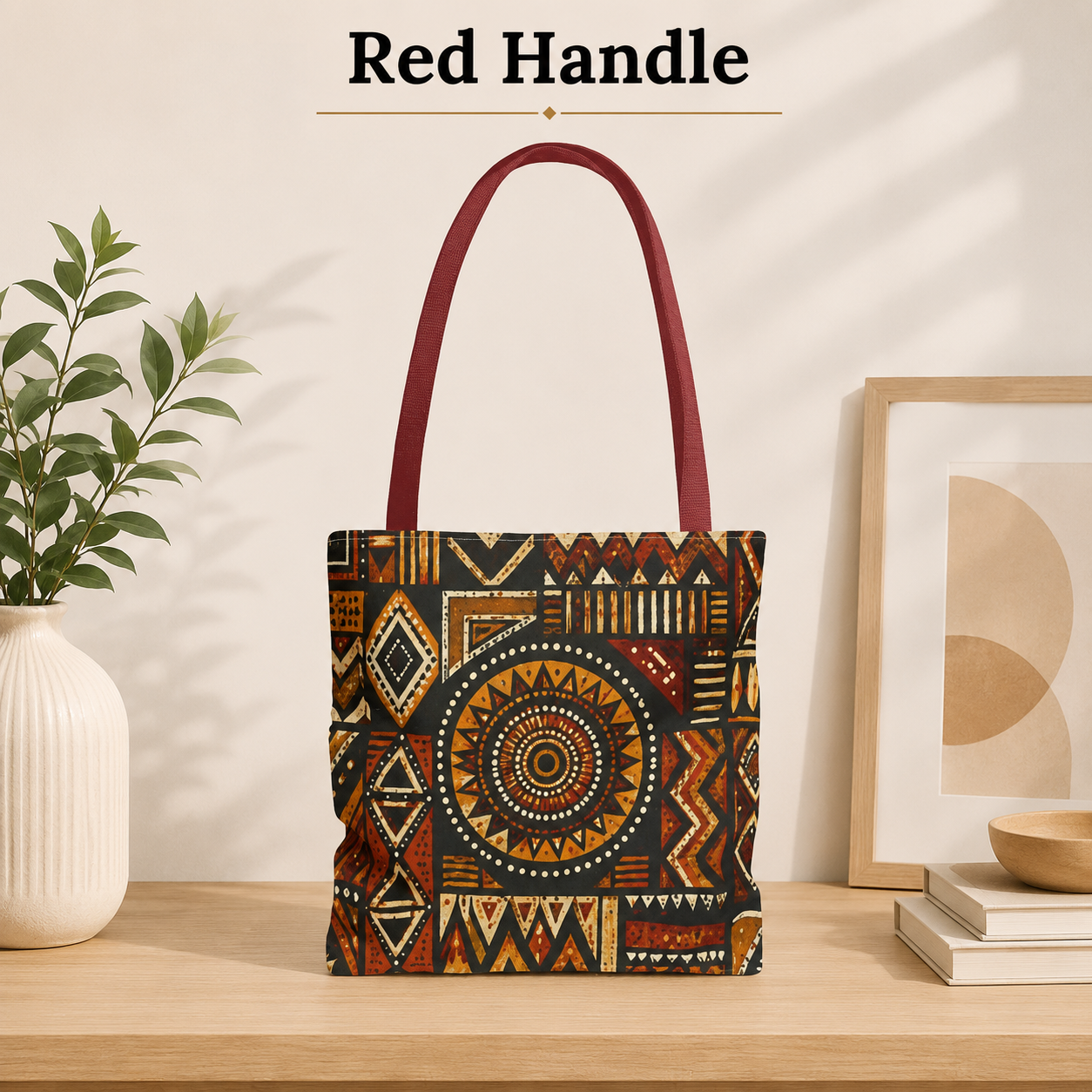 African Tribal Geometric Full Art Tote Bag
