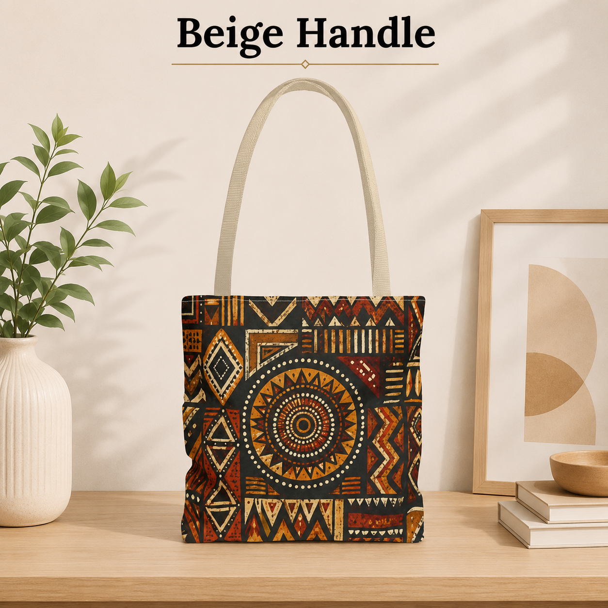 African Tribal Geometric Full Art Tote Bag