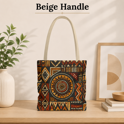 African Tribal Geometric Full Art Tote Bag
