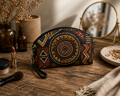 African Tribal Geometric Makeup Bag