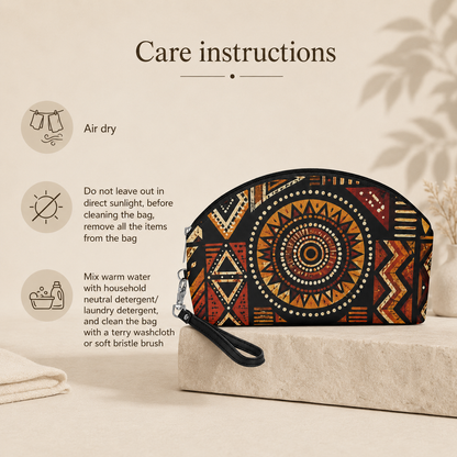 African Tribal Geometric Makeup Bag