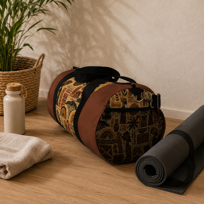 African Tribal Ethnic Silhouette Pattern Gym Duffel Bag