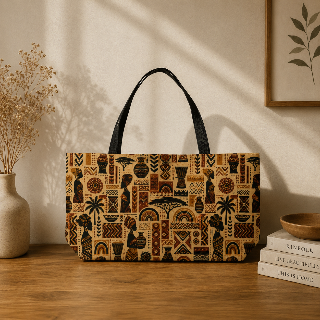 African Tribal Ethnic Silhouette Pattern Weekender Tote Bag