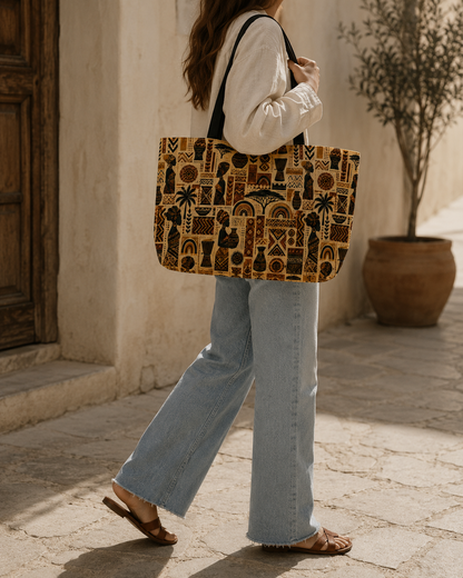 African Tribal Ethnic Silhouette Pattern Weekender Tote Bag