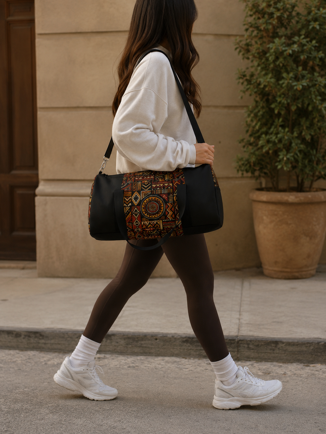 African Tribal Geometric Gym Duffel Bag