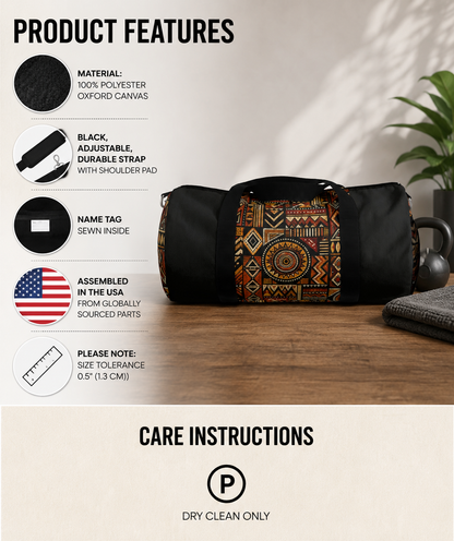 African Tribal Geometric Gym Duffel Bag