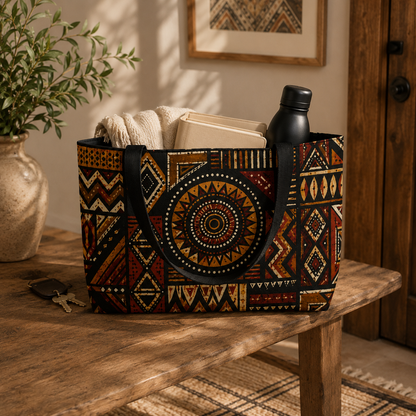 African Tribal Geometric Pattern Weekender Bag Tote Bag