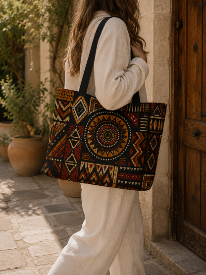 African Tribal Geometric Pattern Weekender Bag Tote Bag