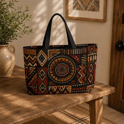 African Tribal Geometric Pattern Weekender Bag Tote Bag
