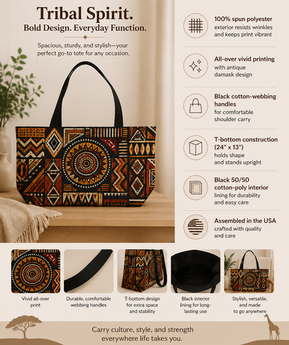 African Tribal Geometric Pattern Weekender Bag Tote Bag