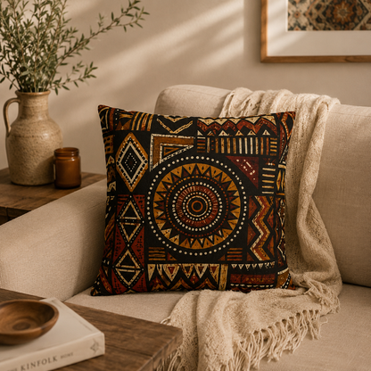 African Tribal Geometric Pillow Case Cover