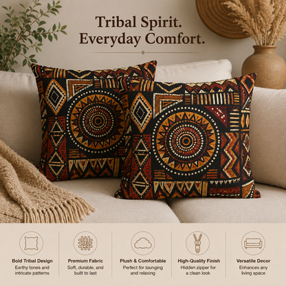 African Tribal Geometric Pillow Case Cover