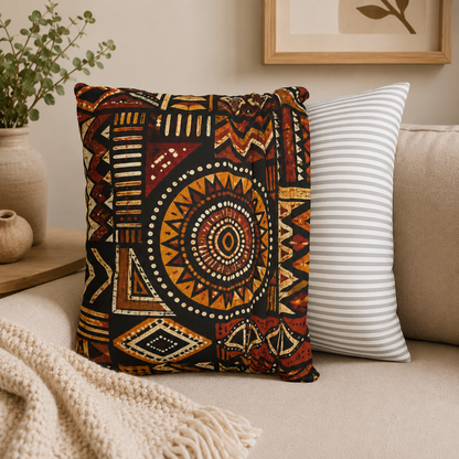 African Tribal Geometric Pillow Case Cover