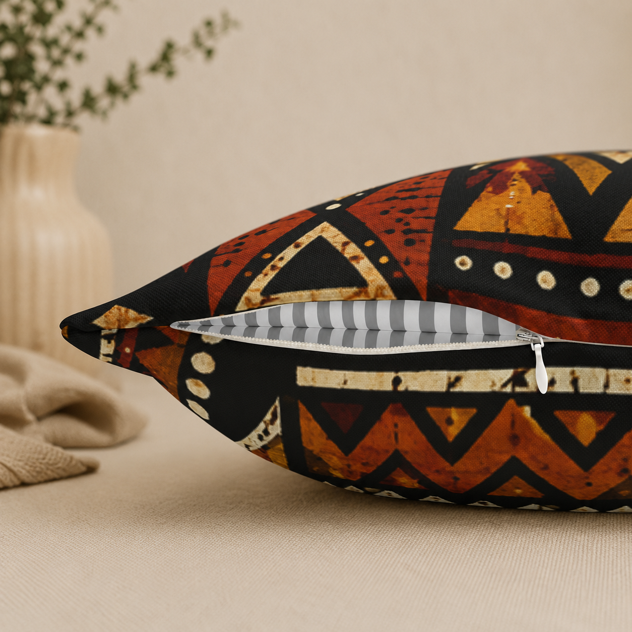 African Tribal Geometric Pillow Case Cover