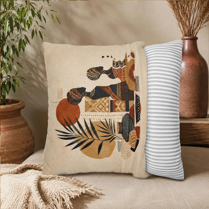 African Silhouette Pattern Pillowcase Cover
