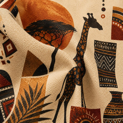 100% Cotton African Safari Giraffe Tote Bag