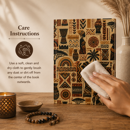 African Tribal Ethnic Silhouette Pattern Hardcover Journal