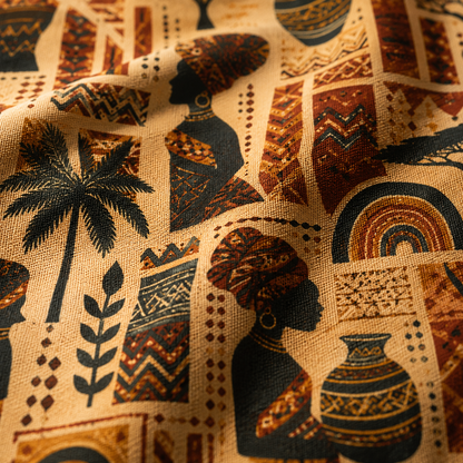 African Tribal Ethnic Silhouette Pattern Full Art Tote Bag