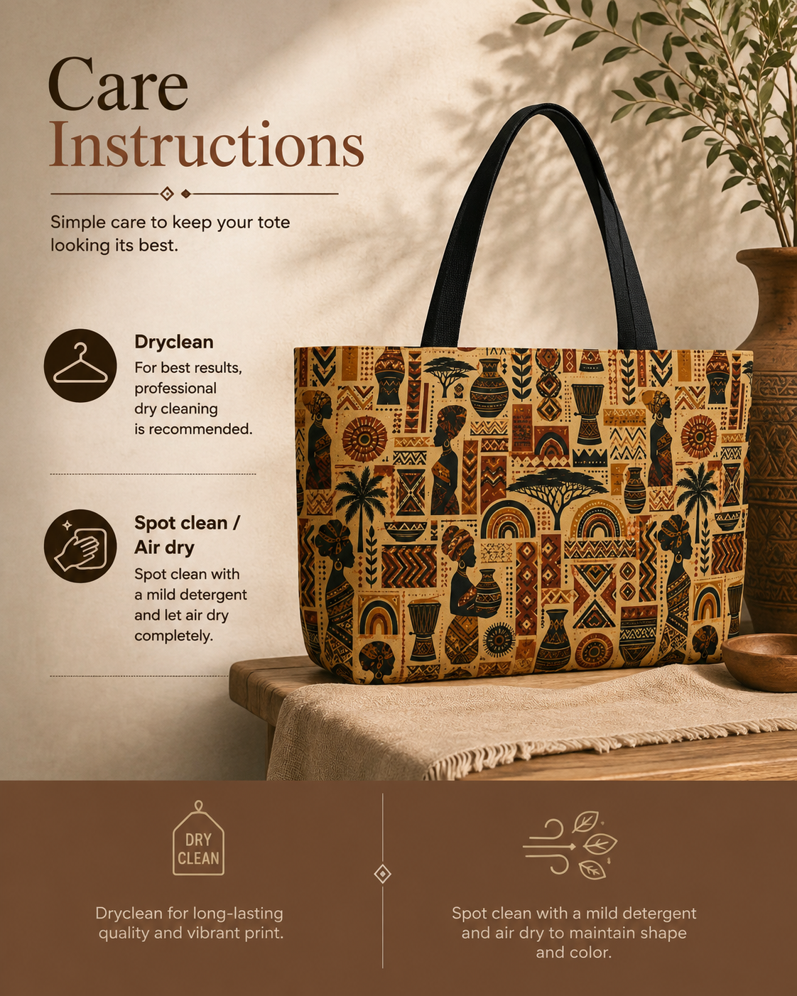 African Tribal Ethnic Silhouette Pattern Weekender Tote Bag