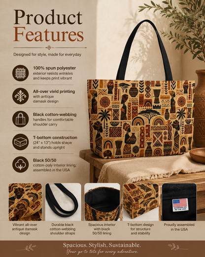 African Tribal Ethnic Silhouette Pattern Weekender Tote Bag