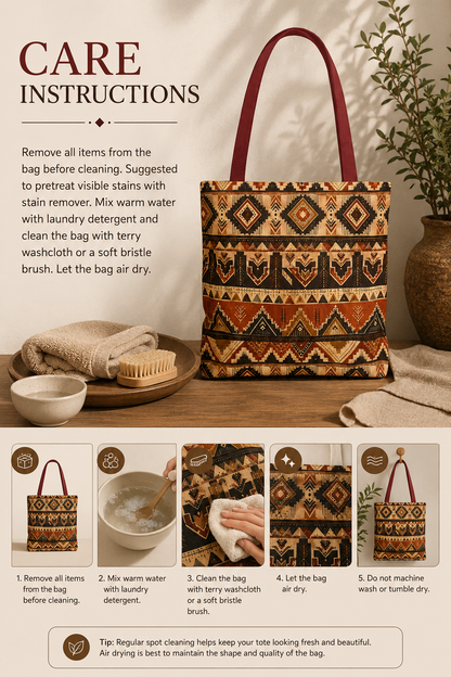 African Tribal Traditional Pattern Full Art Tote Bag