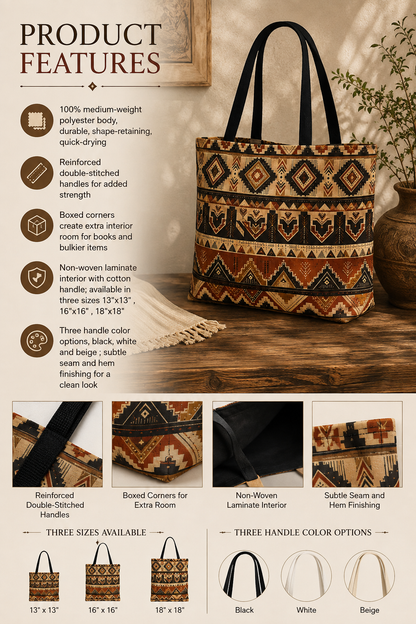 African Tribal Traditional Pattern Full Art Tote Bag