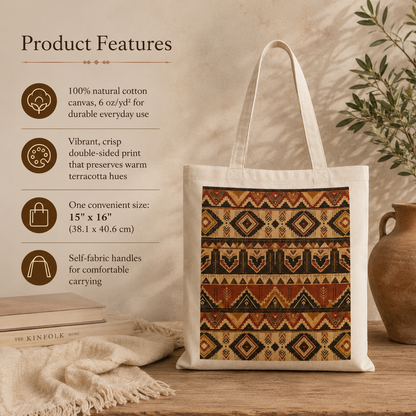 100% Cotton African Tribal Traditional Tote Bag
